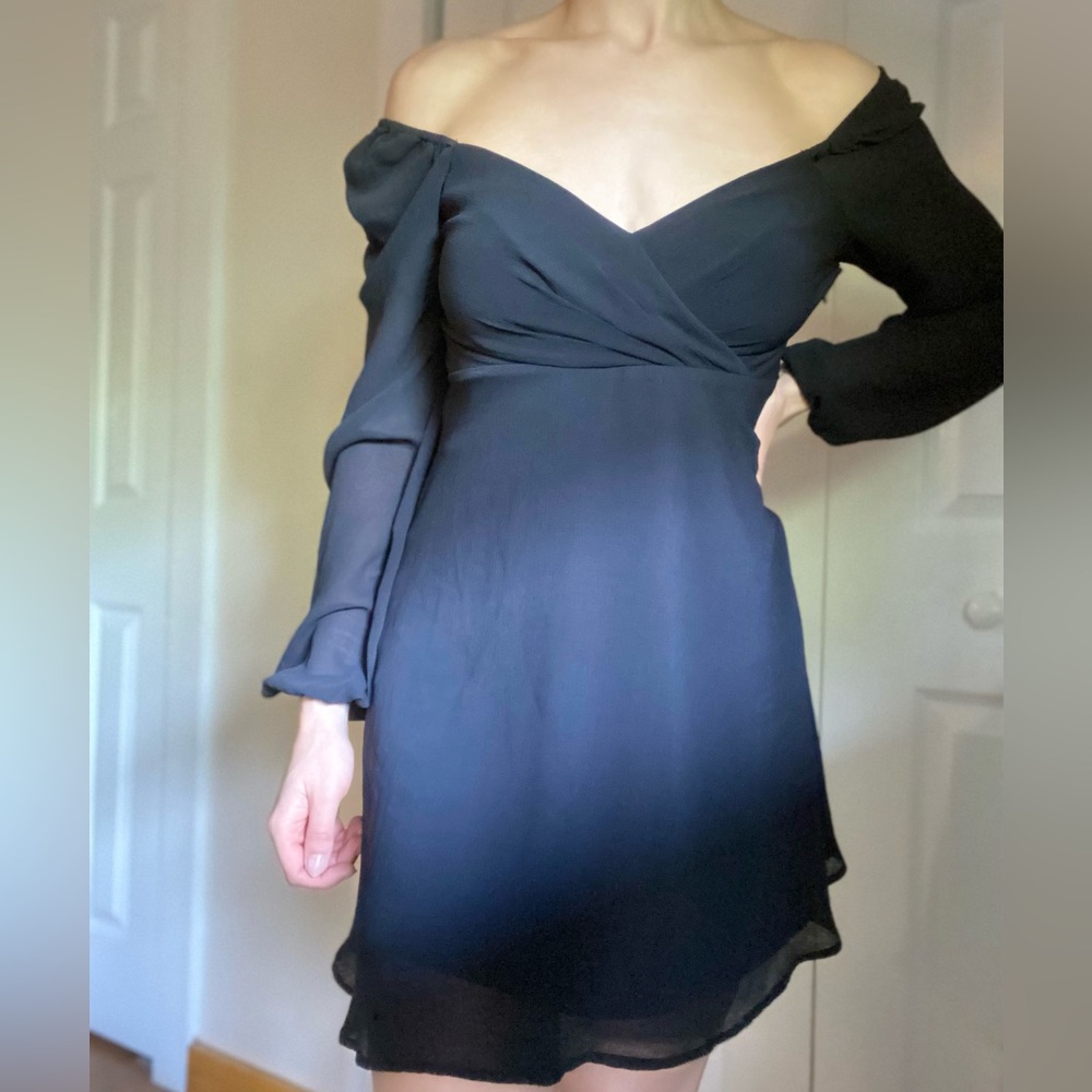 ASOS Pamela x Nakd sheer puff sleeves dress